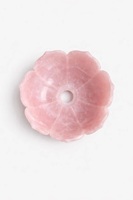 Vasque de luxe en pierre naturelle de quartz rose en forme de fleur de lotus pour salle de bain, à poser sur comptoir