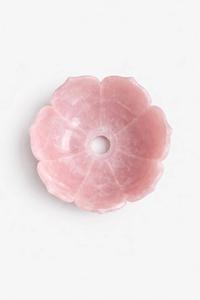 Vasque de luxe en pierre naturelle de quartz rose en forme de fleur de lotus pour salle de bain, à poser sur comptoir - Product Image 2