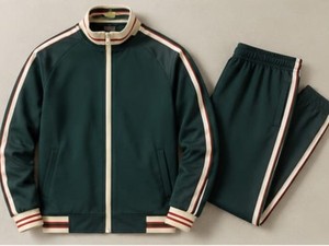 Unisex Green <b>Track</b> <b>Jacket</b> Full Sleeve Zipper Sporty Style Turn-down Collar Striped Side Pockets Breathable Polyester Autumn Wear - Product Image 6
