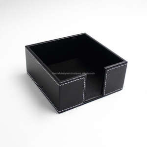 Bandeja de cuero genuino de buena calidad para exhibir pañuelos, servilletero decorativo, accesorios de mesa, artículos centrales. - Product Image 6