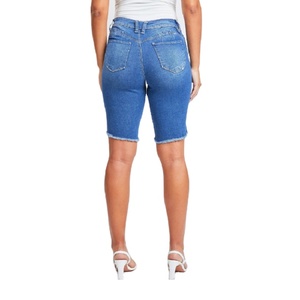 Precio al por mayor de las mujeres de tela vaquera corta de algodón Jeans Retro Washed Distressed Denim Pantalones cortos de las mujeres Pantalones DE EXPORTACIÓN DE BD - Product Image 5