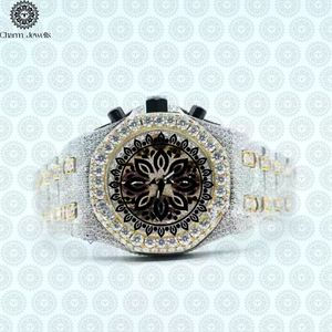 Charm_Jewells Luxury Stainless Steel Diamond <b>Watch</b> 42mm Round Case Sapphire Crystal Analog <b>Mechanical</b> Men's Chronograph - Product Image 1