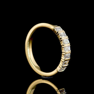 Anillo de Boda Clásico de Siete Piedras con Diamante Cultivado en Laboratorio con Corte Esmeralda, Oro de 10K, 14K, 18K, Plata 925, 935, Regalo de Aniversario o Compromiso - Product Image 3
