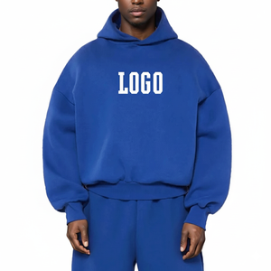 เสื้อฮู้ดดี้ผู้ชายทรงบ็อกซี่โอเวอร์ไซส์ ผ้าฝ้ายฟลีซ เฟรนช์เทอร์รี่ หนานุ่ม 400gsm แบบครอป สั่งทำได้ - Product Image 4