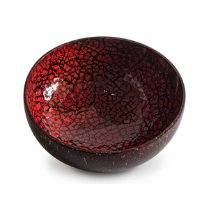 Bol en coquille de noix de coco avec un design sculpté complexe, surface polie écologique pour la décoration de cuisine - Product Image 1