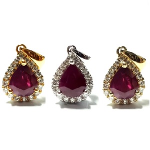 Diseño clásico Nochevieja Señoras Joyería 18K Oro blanco Rubí Joyería fina Corte brillante Semi Montaje Colgante Regalo de fiesta - Product Image 4