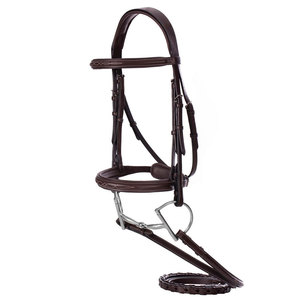 Bridon en cuir de haute qualité à ajustement réglable pour cavaliers équestres recherchant confort et performance fiables - Product Image 1