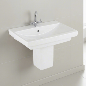 Lavabo demi-pied en céramique, écologique, résistant à l'eau, rond, pour lavage des mains, qualité export pour centres commerciaux - Product Image 4