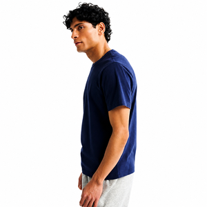 Camiseta de Manga Corta para Hombre, Cuello Redondo, Color Azul Marino, Corte Regular, 100% Algodón Jersey, Estilo Casual - Product Image 3