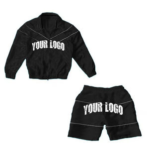 Conjunto de Chaqueta Corta Impermeable de Nylon y Poliéster de Alta Calidad Personalizada, Chaqueta Deportiva con Parches para Hombre - Product Image 2