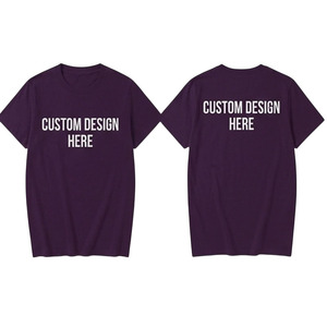 Camiseta de Algodón de Manga Corta Morada para Hombre, Diseño Personalizado, Cuello Redondo, Corte Regular, Jersey Informal con Estampado Frontal - Product Image 2