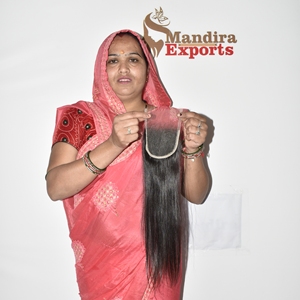 Extensiones de Cabello Humano Indio 100% Sin Químicos, Remy Virgen, Cutícula Alineada, Doble Trama a Máquina, Ondulado Natural, 4*4 HD - Product Image 4