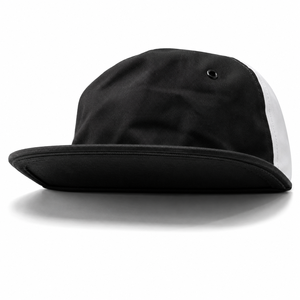 Unisex 5-Panel Snapback Cap Black White Color Blocking Twill Fabric Street Style Adjustable Magic Sticker Closure - Product Image 2