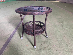 Wholesale Price Modern PE Wicker Rattan <b>Round</b> Coffee <b>Table</b> KD with Tempered Glass Top for Garden <b>Patio</b> Classic All-Weather - Product Image 3
