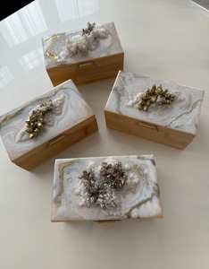 Eco-Friendly Crystal Resin Hand-painted Jewelry <b>Box</b> Handmade Bamboo <b>Keepsake</b> Storage - Product Image 3