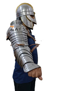 Plastron d'épaule médiéval en acier doux, protection complète du bras, épaulettes de chevalier, armure plaquée faite à la main, qualité export, à porter - Product Image 4