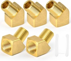 Codo de latón de 45 grados con rosca hembra, accesorio de tubería NPT BSP BSPT, conector hidráulico neumático - Product Image 4