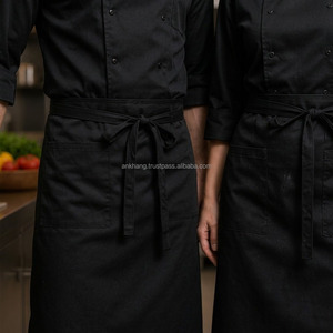 Conjunto de uniforme de Chef, chaqueta negra de algodón de manga larga, delantal, sombrero, ropa de trabajo Unisex para restaurante y Bar, venta al por mayor - Product Image 2