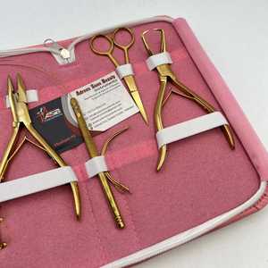 Kit de Herramientas para Extensiones de Cabello de Acero Inoxidable Chapado en Oro al por Mayor con Estuche Rosa, Alicates para Extensiones de Cabello de Alta Calidad con Logotipo Personalizado - Product Image 2