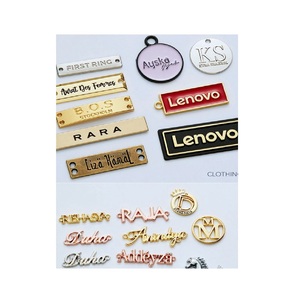 Custom Fashion Logo Charm Making Accessories Hardware Metal Embossed <b>Name</b> Plate - Product Image 5