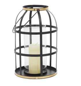 Wholesale Selling Portable Eco-Friendly <b>Large</b> Size Metal <b>Candle</b> Lantern With Black & Gold Finish <b>Candle</b> Lantern for Wedding - Product Image 1