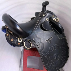 Selle de cheval western robuste noire de type australien pour l'équitation, l'entraînement en ranch, les sentiers, l'extérieur et l'équitation professionnelle - Product Image 6