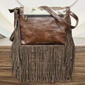2025 Premium Hair On Hide Fringe Fur Handbag New Trending Bohemian Style Real Cowhide Leather Sling Crossbody Bag For Female - Product Image 6