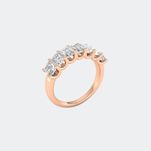 Anillo de media eternidad con engaste de puntas y corte esmeralda de 3.50 quilates - Product Image 5