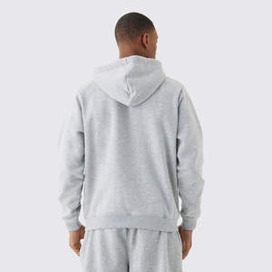 Sudadera con Capucha y Cremallera de Forro Polar Grueso de 400 g/m², 100% Algodón, Color Negro Sólido, Corte Regular, para Invierno, con Cuello con Capucha y Cremallera, Térmica - Product Image 2