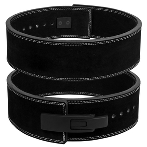 Ceinture de musculation en cuir Harry Johnson Production, noire, réglable avec fermeture auto-agrippante pour adultes, entraînement d'arts martiaux - Product Image 1