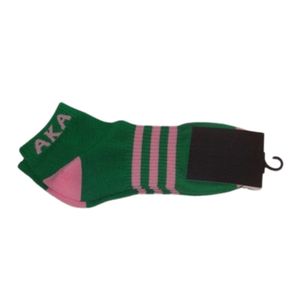 Green Pink AKA Ankle <b>Socks</b> Women's Cotton Blend Greek Letter Athletic Low Cut <b>Socks</b> <b>Soft</b> Breathable Casual Comfort - Product Image 1