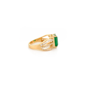 แหวนทองคำขาว 18K ประดับมรกตและเพชรสไตล์อาร์ตเดโค - Product Image 6