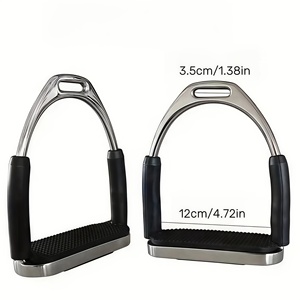 Étriers de cheval en acier inoxydable robustes, antidérapants, à large surface de contact, conception de sécurité, équipement d'équitation durable - Product Image 3