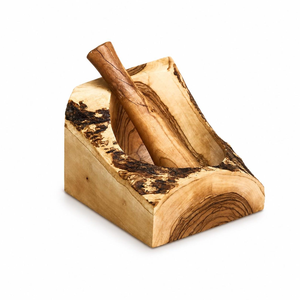 Ensemble mortier et pilon en bois rustique, broyeur d'épices en bois naturel, bol pour écraser les herbes, outil de broyage traditionnel de cuisine, fait main - Product Image 3