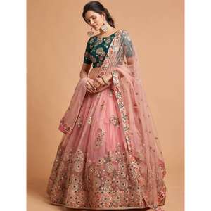 Incroyable filet brodé de fil de pêche pour mariage Lehenga Choli - Product Image 5