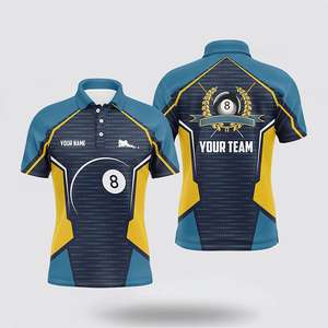 Camiseta Deportiva Informal de Lona Sólida Transpirable Personalizada con Impresión por Sublimación de Alta Calidad, Camiseta de Billar de Manga Corta para Hombre, 100% - Product Image 6