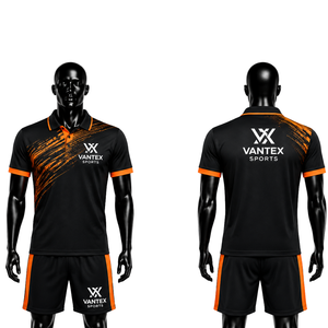 Uniforme de Fútbol Personalizado, Conjunto de Camiseta Polo y Pantalones Cortos, Transpirable, de Poliéster de Secado Rápido, con Rayas Diagonales, Ajuste Universal, para Entrenamiento de Equipos, China - Product Image 6