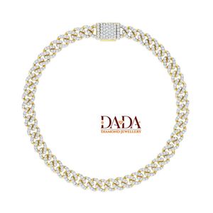 Bracelet scintillant de style cubain avec diamants de laboratoire pour femme, élégante chaîne de mode, bijoux fins, accessoire de mariée - Product Image 3