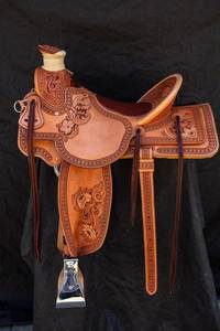 Selle de cheval en cuir léger style western, motif floral, quincaillerie SUS304, arbre en bois fait main, équipement d'équitation - Nouveauté 2026, Meilleures ventes - Product Image 3