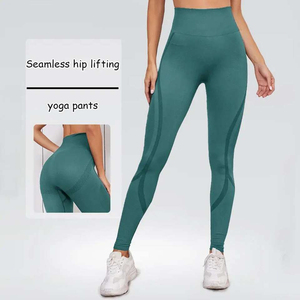 Four Way Stretch <b>Winter</b> Yoga <b>Leggings</b> Seamless Polyester Spandex High Waist Breathable Quick Dry Anti-Bacterial Snagging <b>Women</b> - Product Image 4