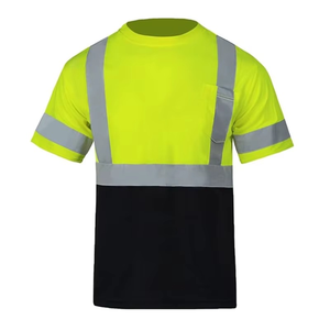 เสื้อยืดนิรภัยผู้ชายแบบมองเห็นได้ชัดเจน สีเหลือง สะท้อนแสง สำหรับงานอุตสาหกรรม ผลิตจากโพลีเอสเตอร์ - Product Image 5