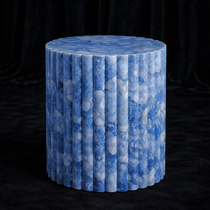 Mesa Auxiliar de Ónix Azul al por Mayor, Mesa de Centro de Mármol de Lujo para Dormitorio de Hotel, Sala de Estar - Product Image 1