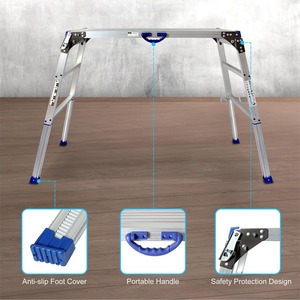 Plataforma de Trabajo Ajustable (47"x20") Ultra Ancha, Portátil, Plegable, de Aluminio, con Capacidad para 330 Libras, 50 Niveles - Product Image 5