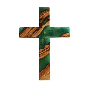 Cruz de pared de madera de resina hecha a mano con protección para el mal de ojo decoración cristiana para el hogar regalo espiritual movible con gancho de Metal para colgar - Product Image 1
