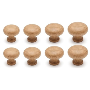 Wood Round <b>Cabinet</b> Knob Natural Finish Scandinavian Design Durable Furniture Handle for Kitchen Use Solid Wood Knob - Product Image 1