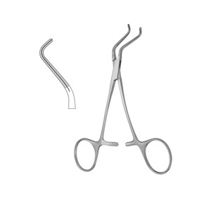 KITZMILLER-Type <b>Clamps</b> COOLEY Jaws <b>Angled</b> Left/<b>Right</b> 5-1/4in 13.4cm Vascular ZETOMEDPRO - Product Image 1