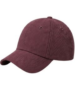 Casquette de baseball sportive respirante rouge bordeaux avec sangle réglable, légère, séchage rapide, pour course en extérieur, gym, usage décontracté, qualité supérieure - Product Image 2