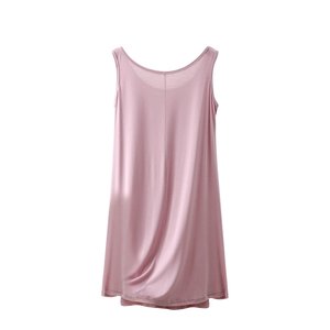 Débardeur de nuit sans manches en modal pour femme, col rond, couleur unie, coupe ample, longueur intégrale, tricot doux, écologique - Product Image 2