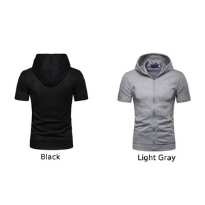 Oferta Caliente: Sudadera con Capucha Ajustada de Manga Corta para Gimnasio y Culturismo, Venta al por Mayor, Personalizada, Barata, Transpirable para Hombre - Product Image 2