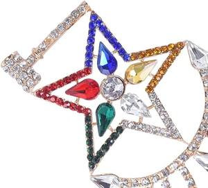 มงกุฎ Worthy Matron OES - วัสดุโรสโกลด์คุณภาพสูง ประดับดาวหลากสี พร้อมดาวขนาดใหญ่ 5 สีหนึ่งดวง - Product Image 5